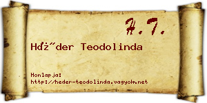 Héder Teodolinda névjegykártya